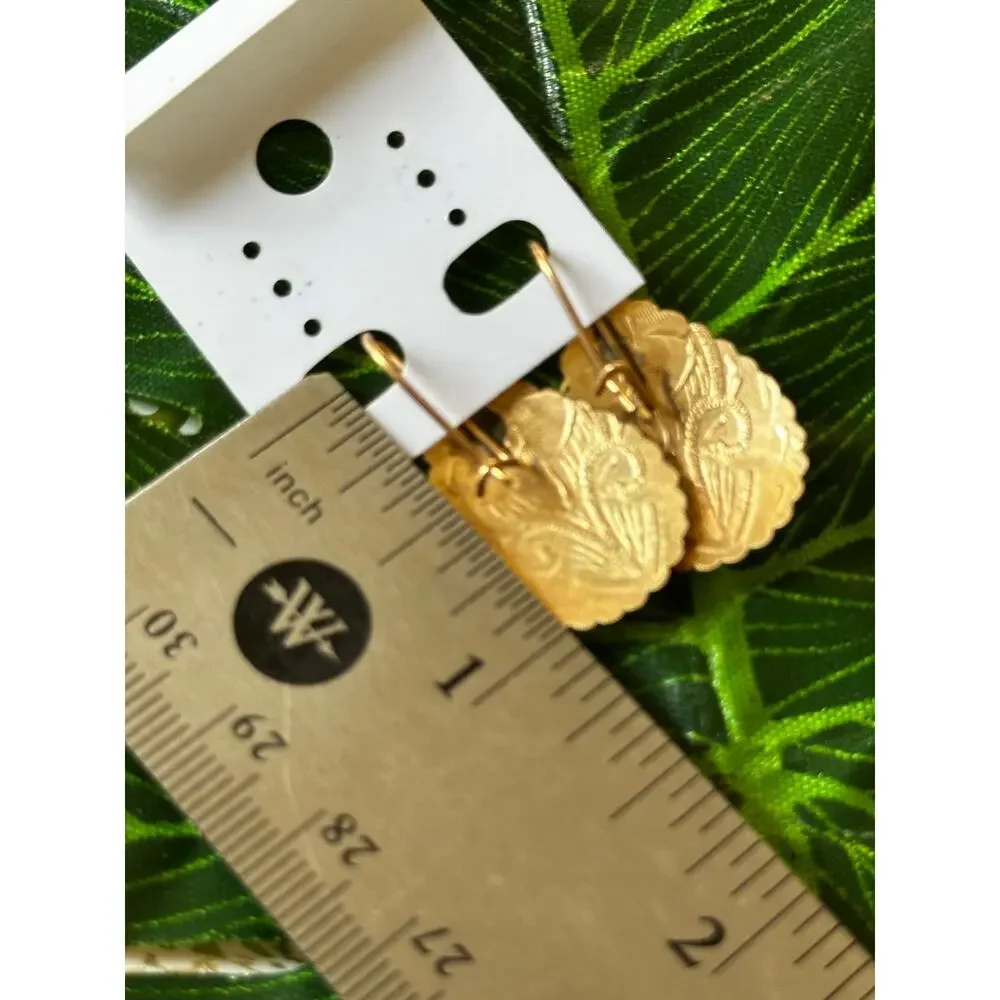 BOGO FREE GOLDEN ETCHED 80s earrings